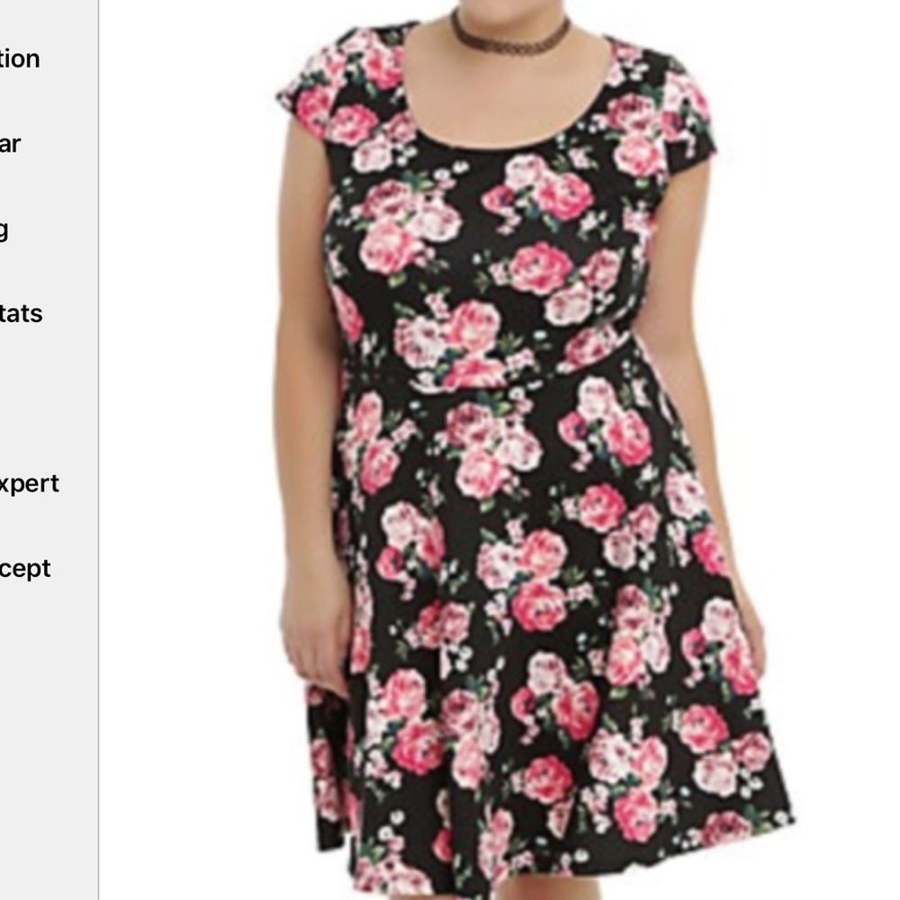 Hot topic plus size 1x nwot floral skater dress